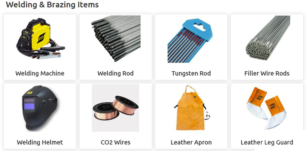 Welding: items we supply
